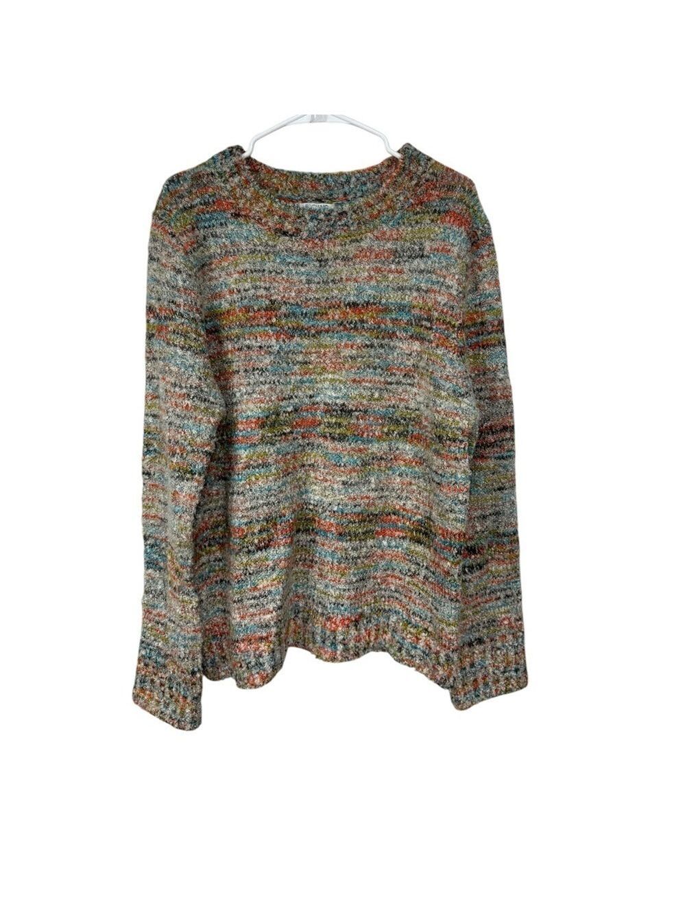 Baciano Multicolor Striped Textured Sweater Large
